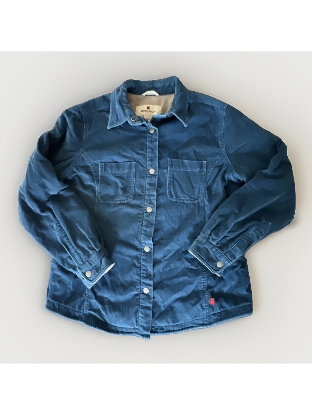 Vintage Y2K Woolrich Trailhead Corduroy Shirt Jacket Womens M Indigo Fleece 2302